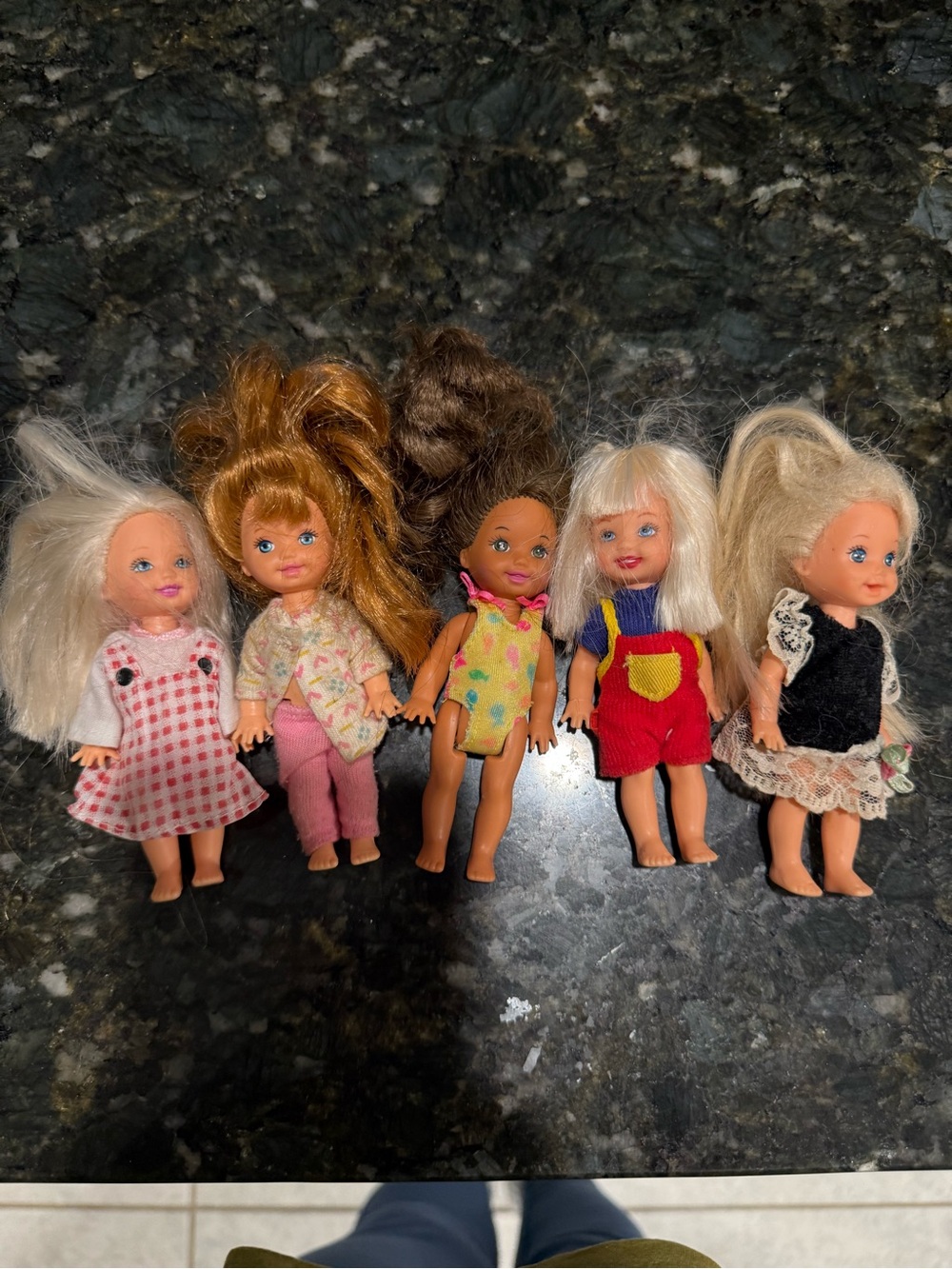 Barbie Mini Kelly Dolls from the 90’s- Blonde, Brown, Red & Dark Hair Assortment
